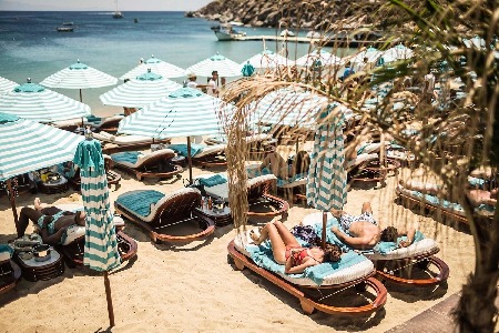 Mykonos, Psarou, Nammos, Beach, Bar, Restaurant, Sunbeds, Party