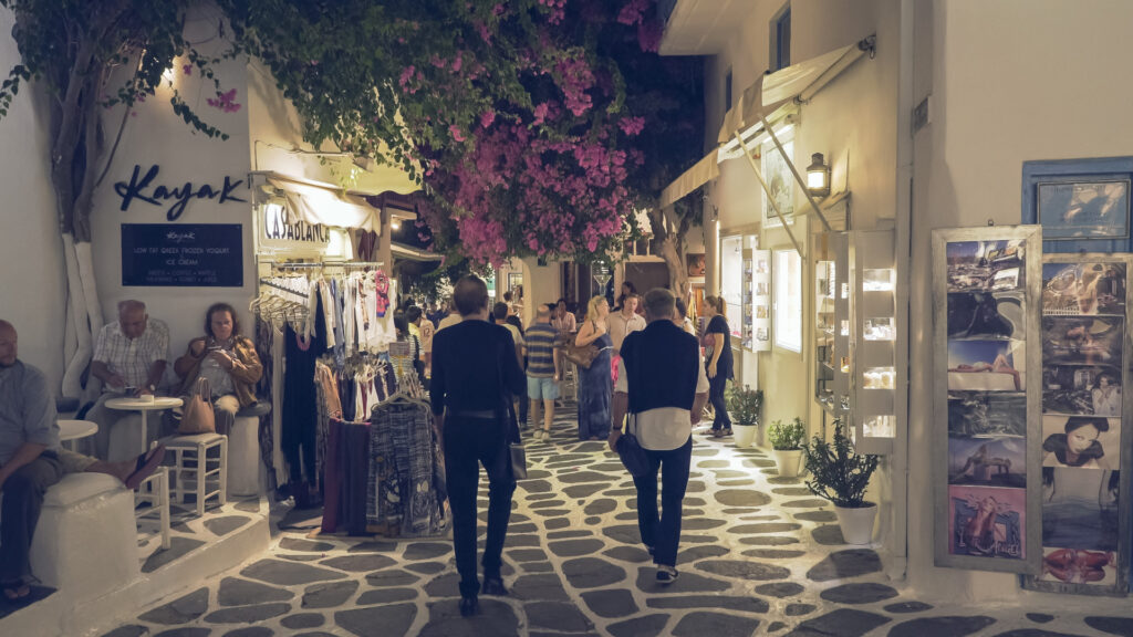 Mykonos, Chora ,Greece, Night, Walking, Shopping